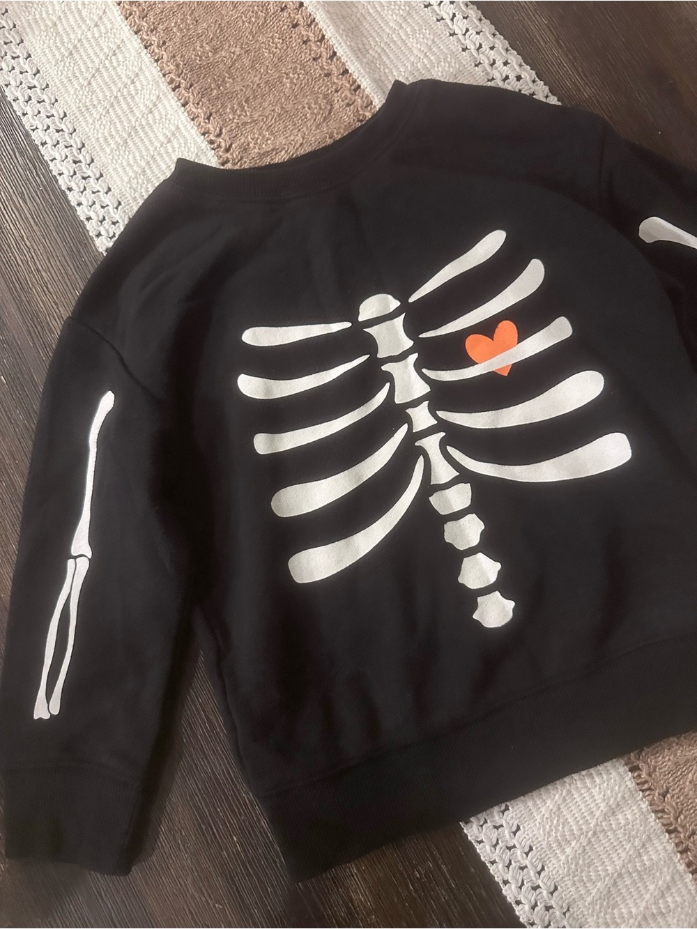Jumping Beans Toddler Skeleton Crewneck Sweatshirt with Orange Heart Size 2T